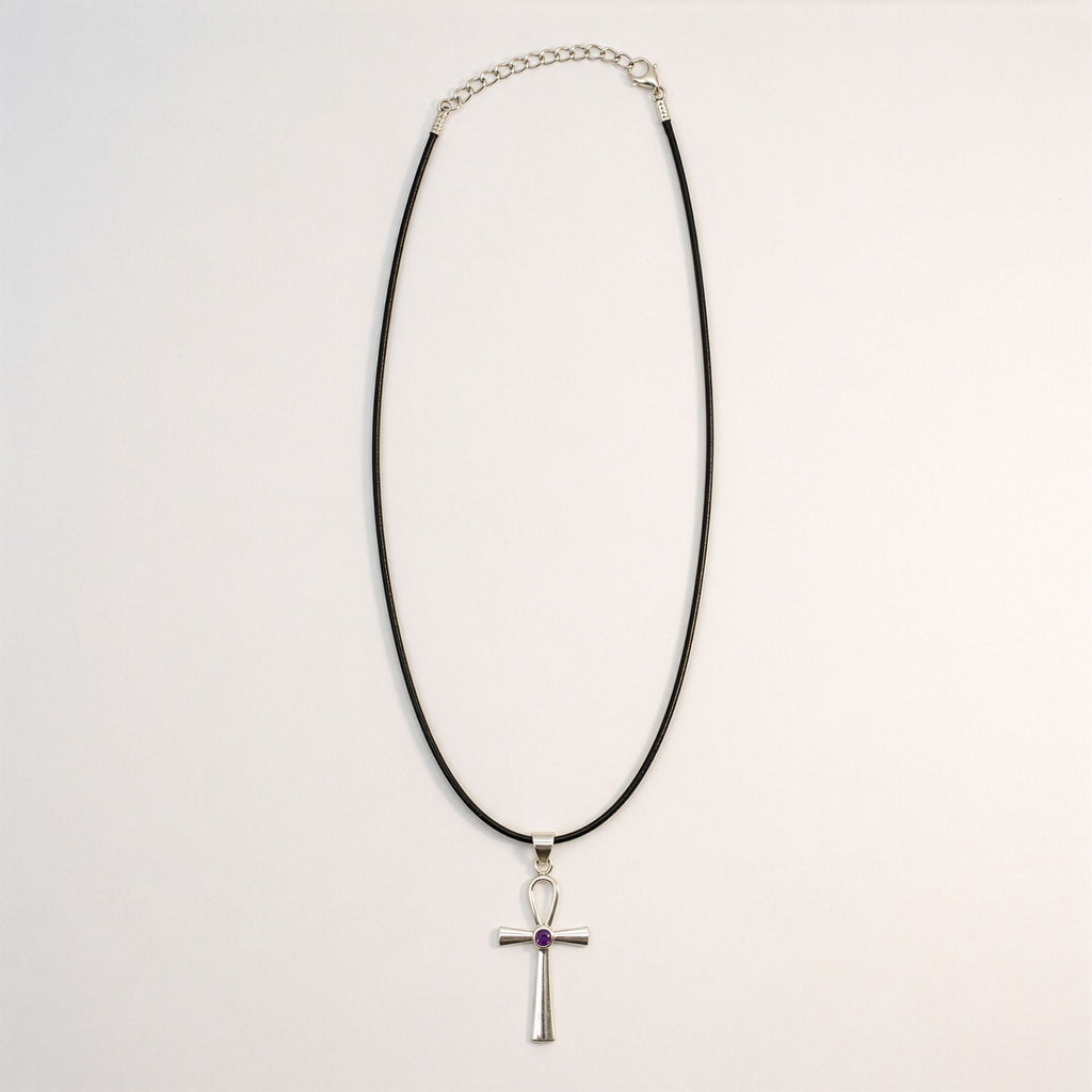 Indiai vallási medál - ezüstözött (45 cm zsinór) - Ankh, az örök élet szimbóluma