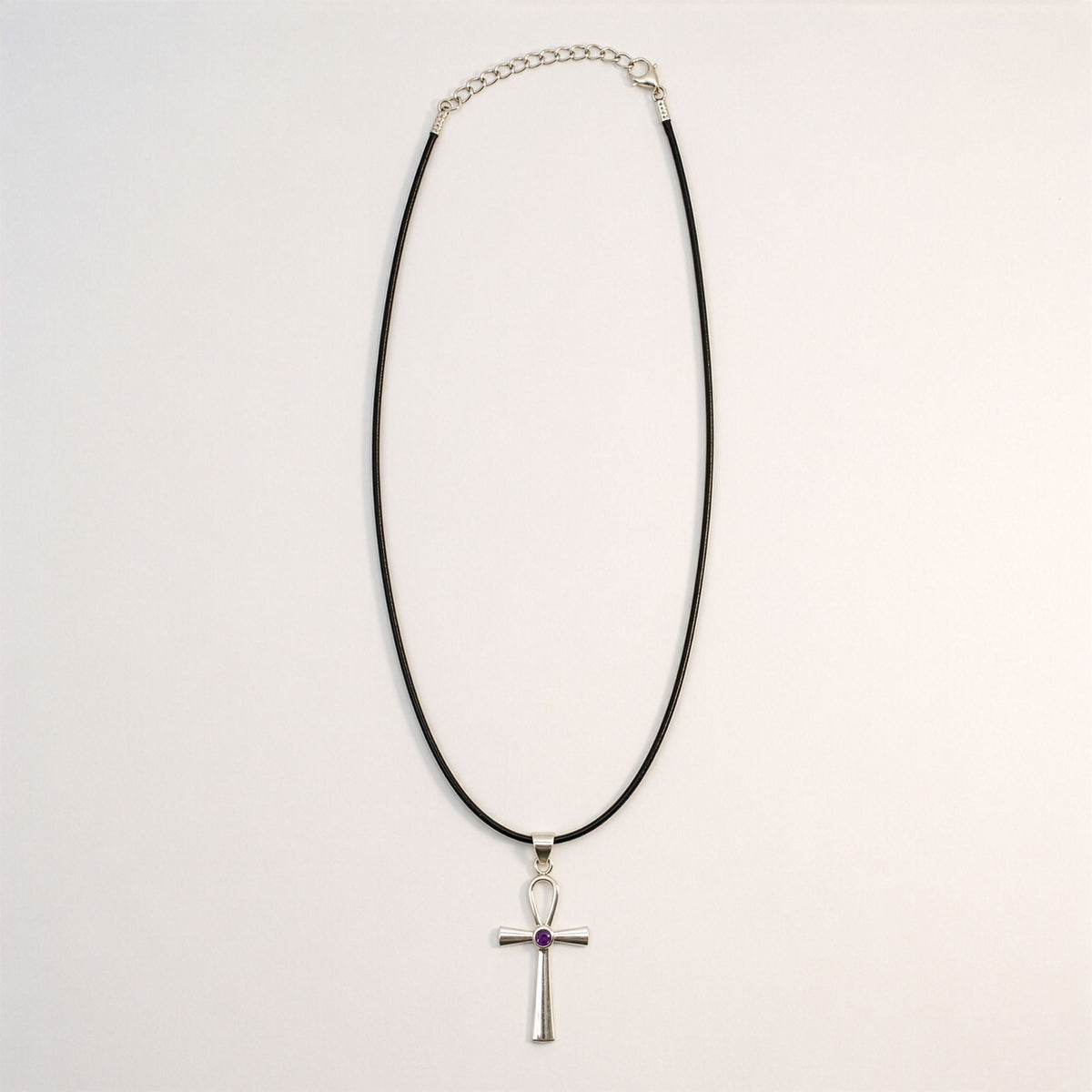 Indiai vallási medál - ezüstözött (45 cm zsinór) - Ankh, az örök élet szimbóluma