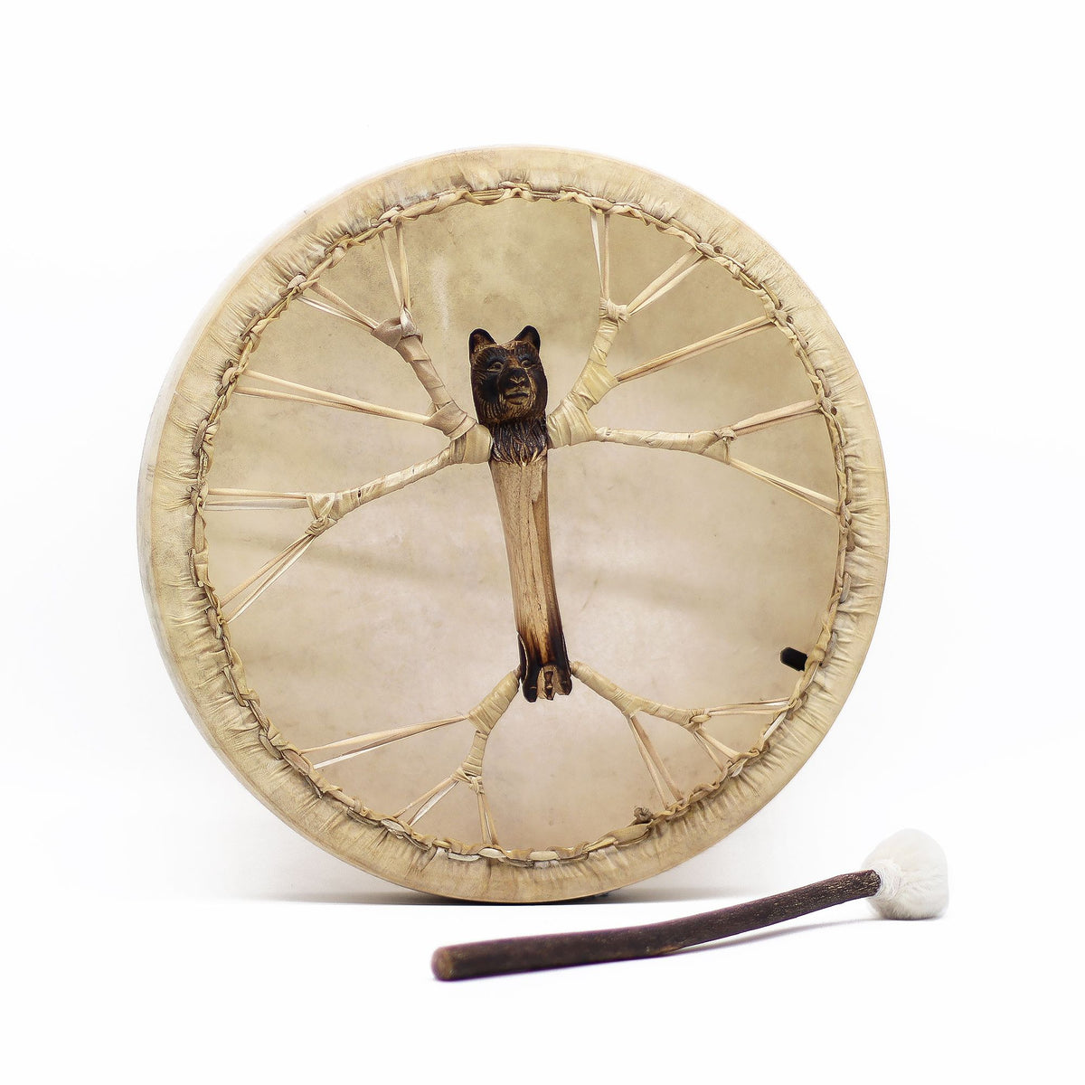 Geist des Bären - Schamanentrommel & Schlägel - stimmbar - 40cm
