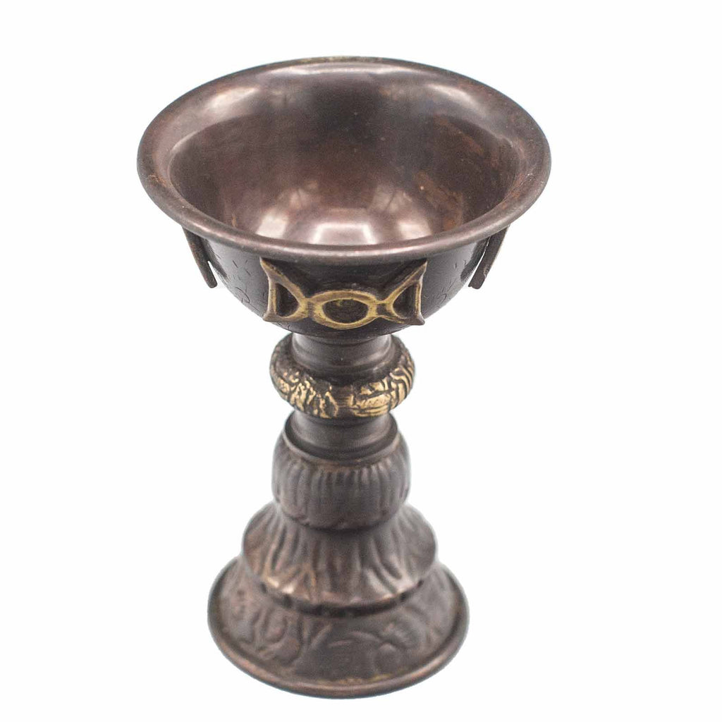 Ritualkelch in Antik-Kupfer mit Dreifachem Mond 8x13cm