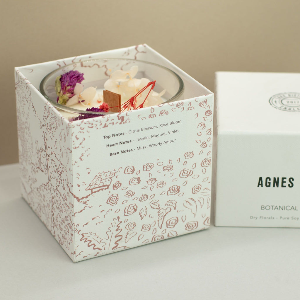 Agnes + Cat Botanische Sojawachskerze – Roses of Sawrey